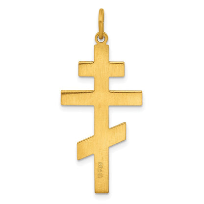 Ss/vergoldet Sterlingsilber Goldfarben Poliert Massiv Kreuz Anhänger