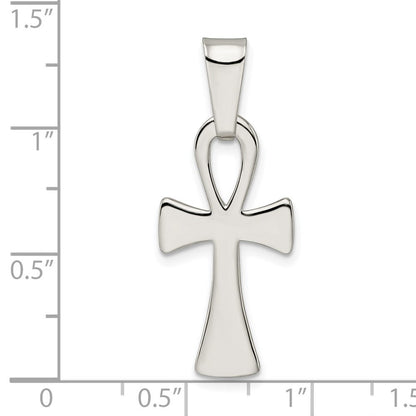 Sterlingsilber Poliert Ankh Kreuz Anhänger