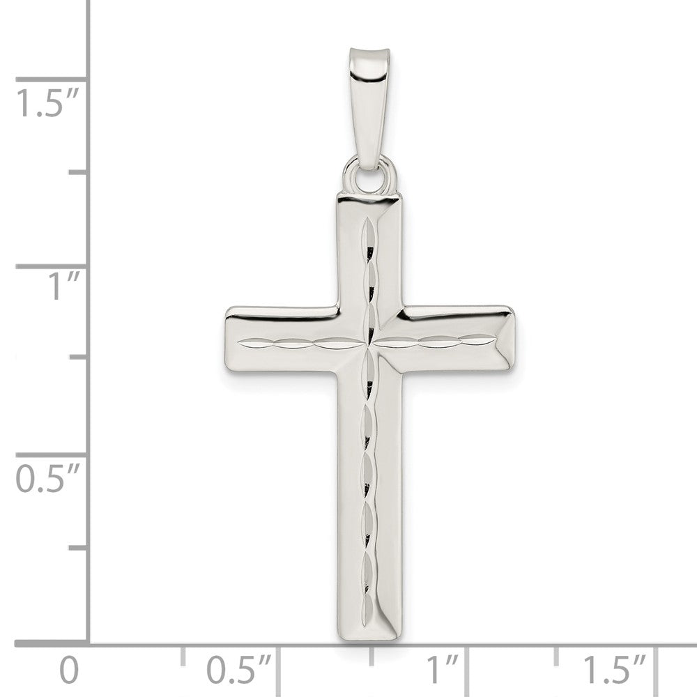 Sterlingsilber Diamantiert Lateinisch Kreuz Anhänger