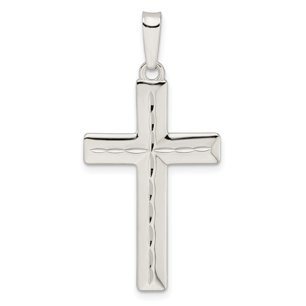 Sterlingsilber Diamantiert Lateinisch Kreuz Anhänger