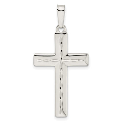 Sterlingsilber Diamantiert Lateinisch Kreuz Anhänger