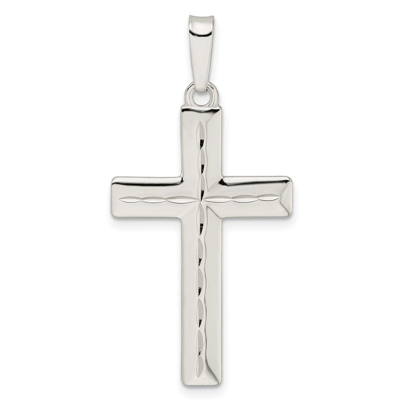 Sterlingsilber Diamantiert Lateinisch Kreuz Anhänger