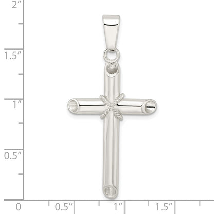 Sterlingsilber Poliert X Mittig Hohl Röhre Kreuz Anhänger
