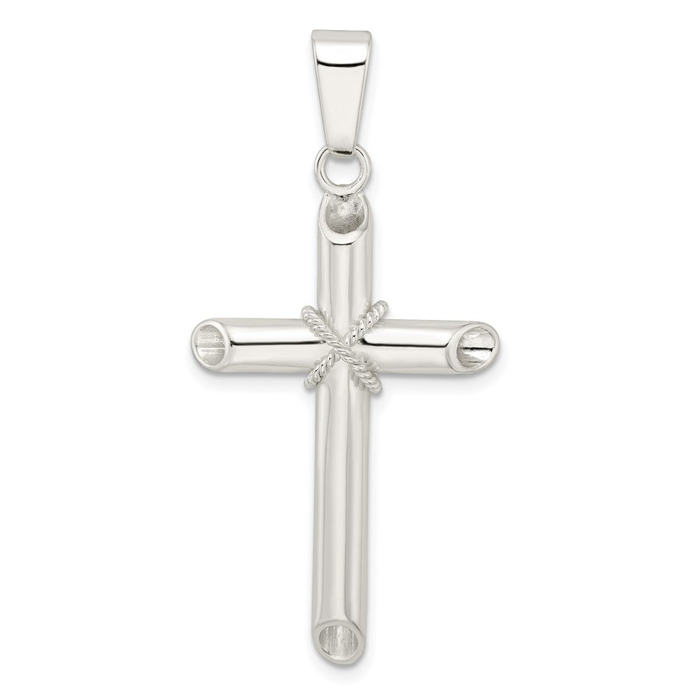 Sterlingsilber Poliert X Mittig Hohl Röhre Kreuz Anhänger