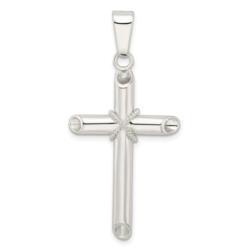 Sterlingsilber Poliert X Mittig Hohl Röhre Kreuz Anhänger