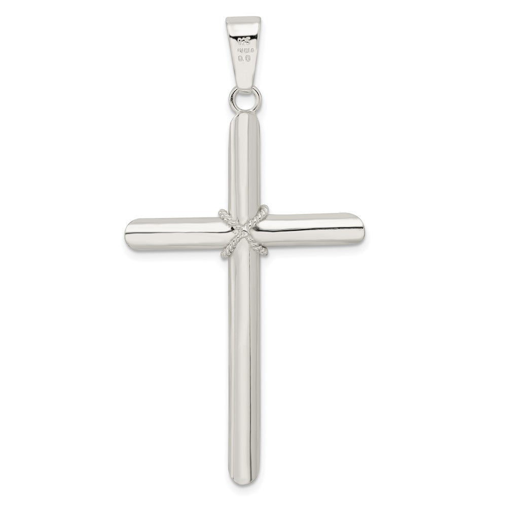 Sterlingsilber Poliert X Mittig Groß Hohl Röhre Kreuz Anhänger