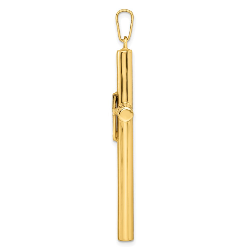 Sterlingsilber Goldfarben mit Diamantiert Mittig Hohl Kreuz Anhänger