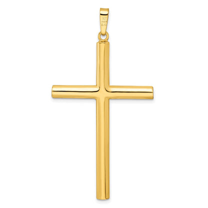 Sterlingsilber Goldfarben mit Diamantiert Mittig Hohl Kreuz Anhänger