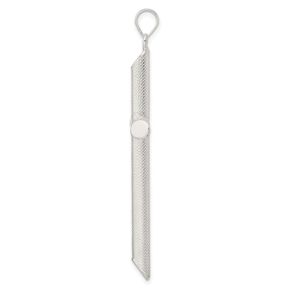 Sterlingsilber Poliert und Texture Röhre Kreuz Anhänger