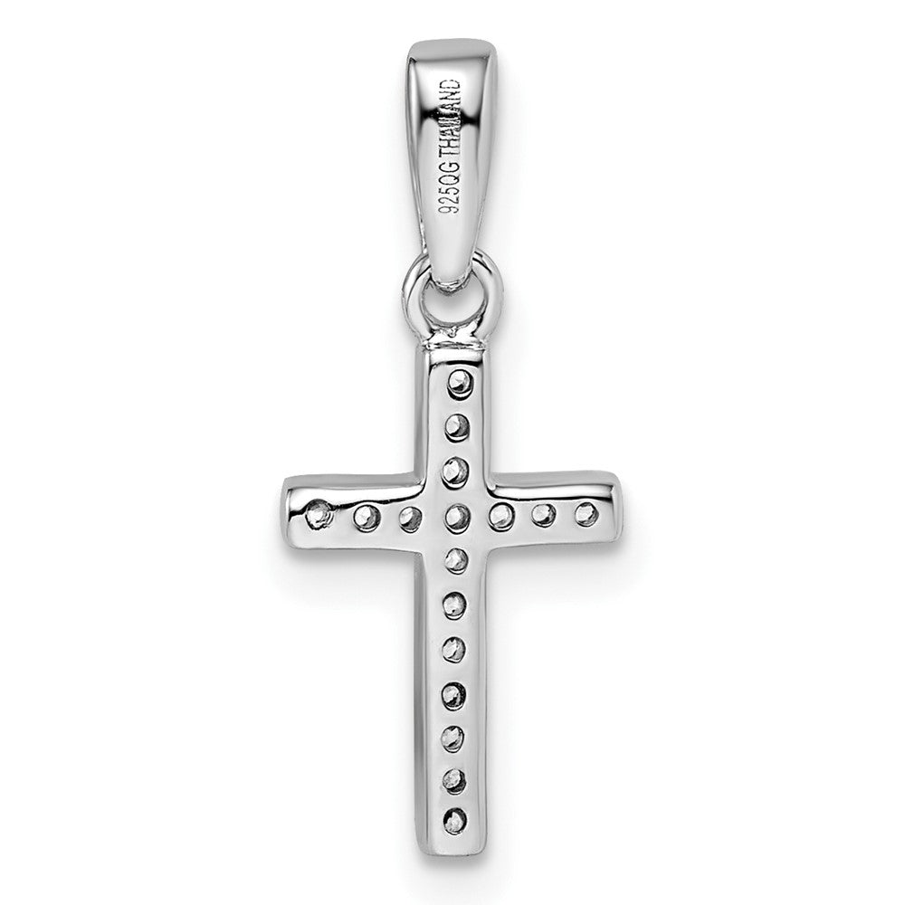 Sterlingsilber Rhodiniert Zirkonia Kreuz Anhänger