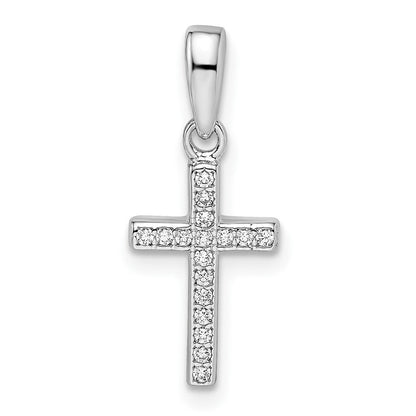 Sterlingsilber Rhodiniert Zirkonia Kreuz Anhänger