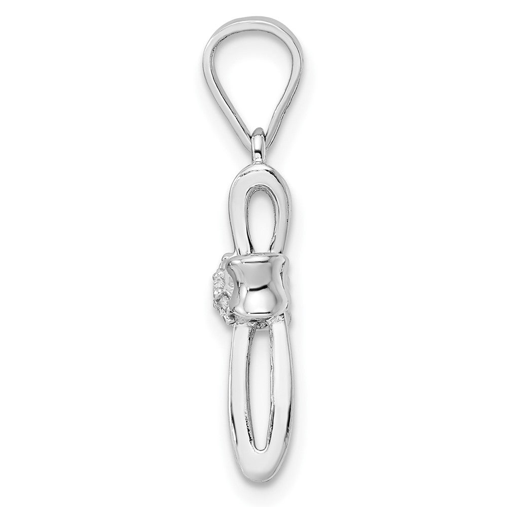 Sterlingsilber Rhodiniert Zirkonia Kreuz Anhänger