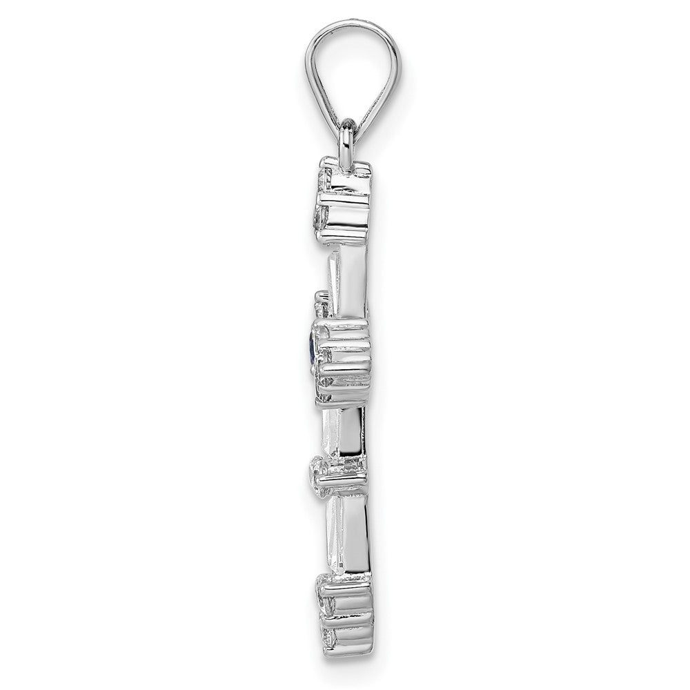 Sterlingsilber Rhodiniert Zirkonia Kreuz Anhänger