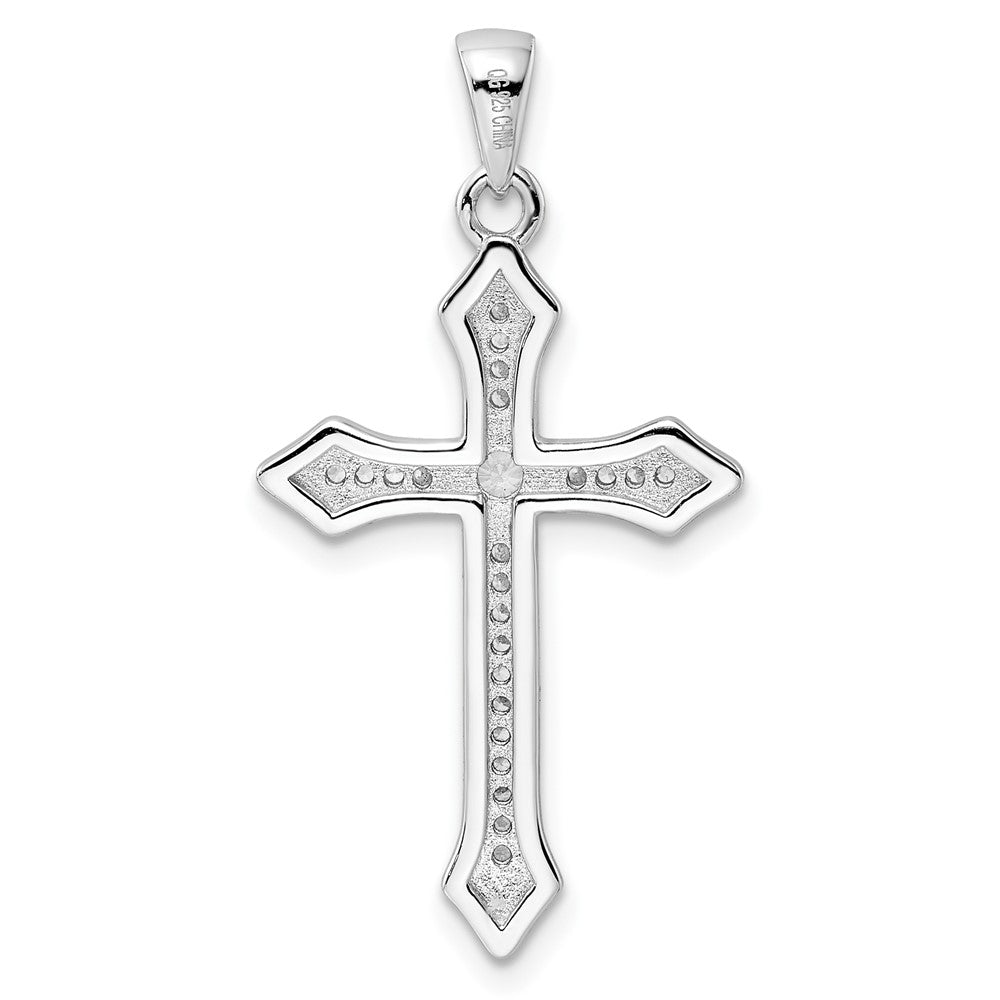 Sterlingsilber Rhodiniert Zirkonia Kreuz Anhänger