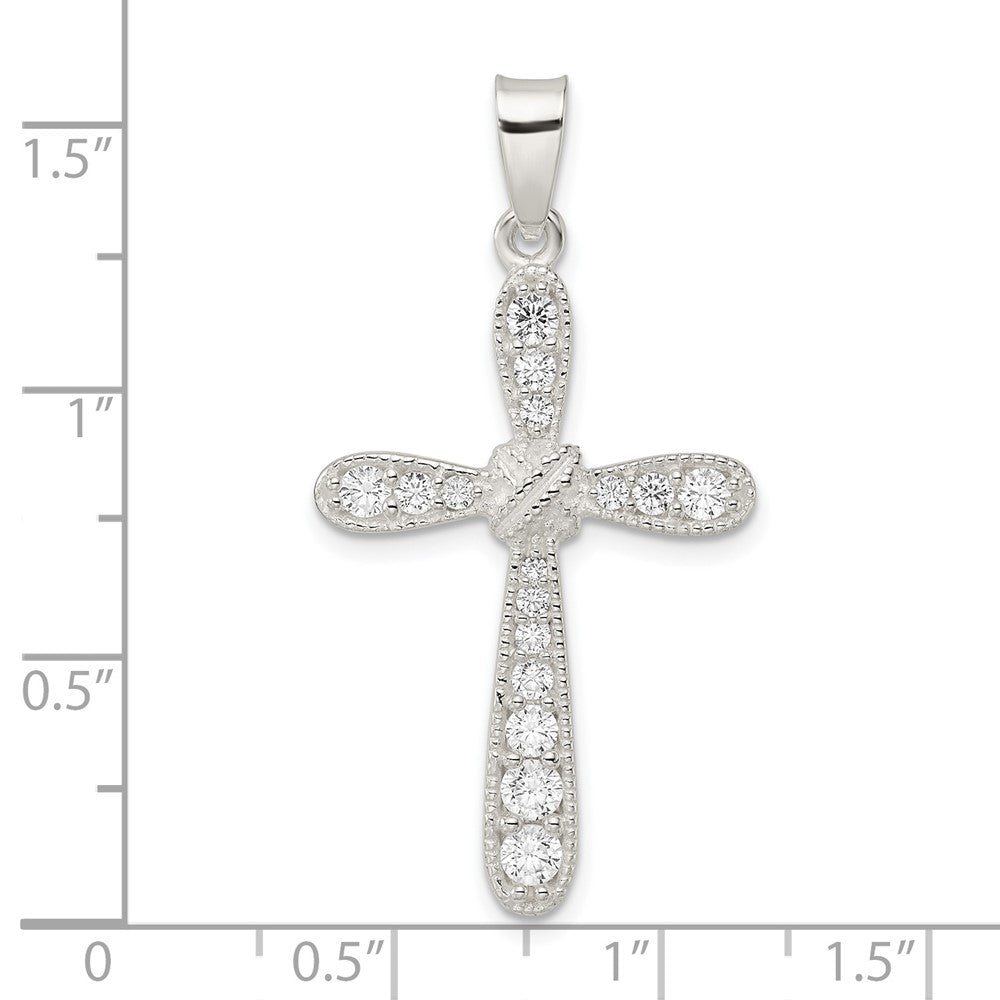 Sterlingsilber Zirkonia mit X-center Kreuz Anhänger