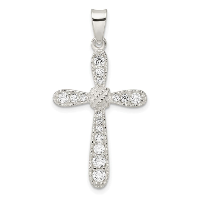 Sterlingsilber Zirkonia mit X-center Kreuz Anhänger