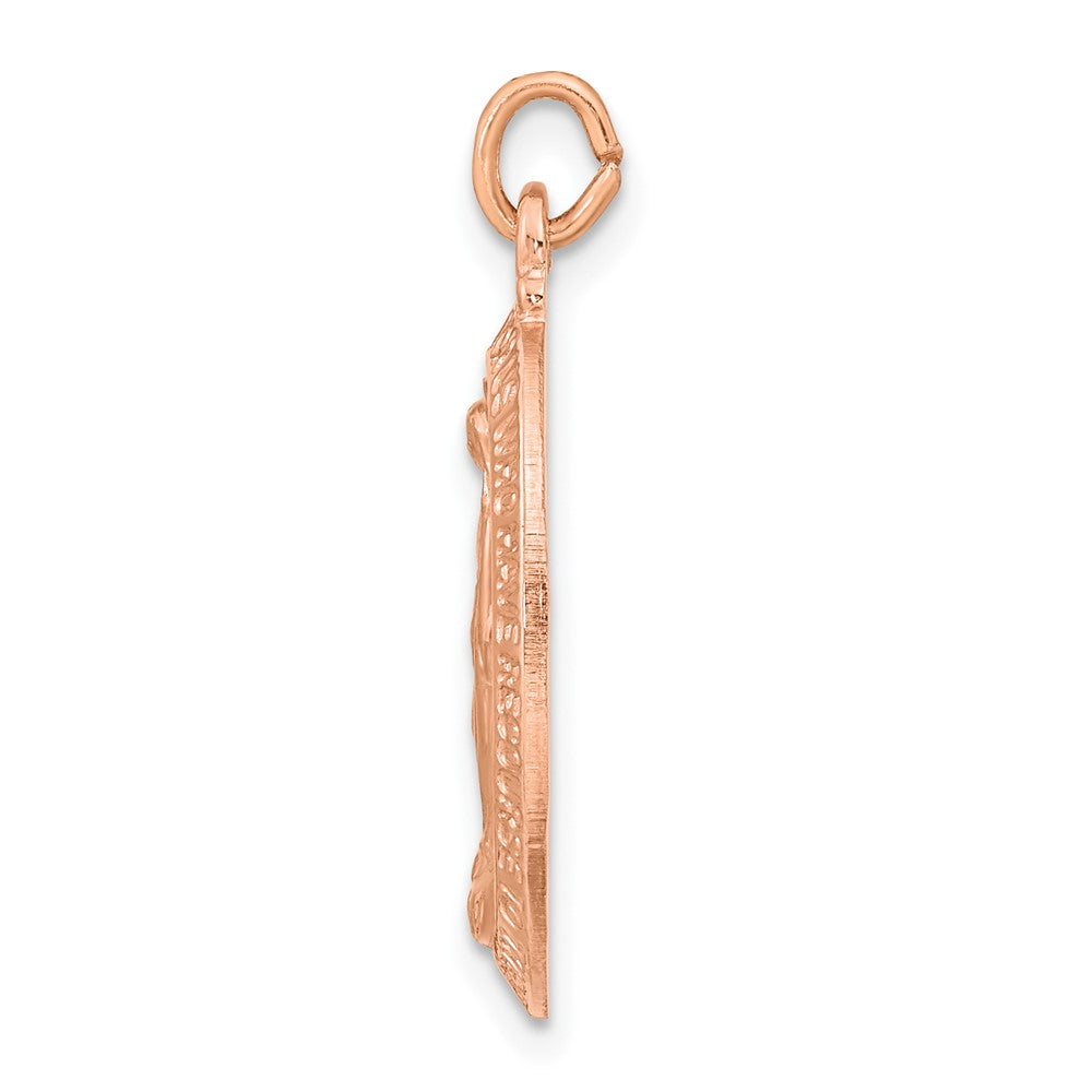 Sterlingsilber Rose Vergoldet Oval Wundertätig Medaille Anhänger