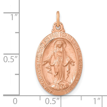 Sterlingsilber Rose Vergoldet Oval Wundertätig Medaille Anhänger