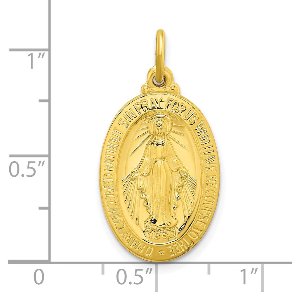 Ss/vergoldet Sterlingsilber Goldfarben Poliert Massiv Wundertätig Medaille Anhänger