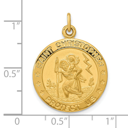 Sterlingsilber Vergoldet Poliert und Satiniert Saint Christopher Anhänger