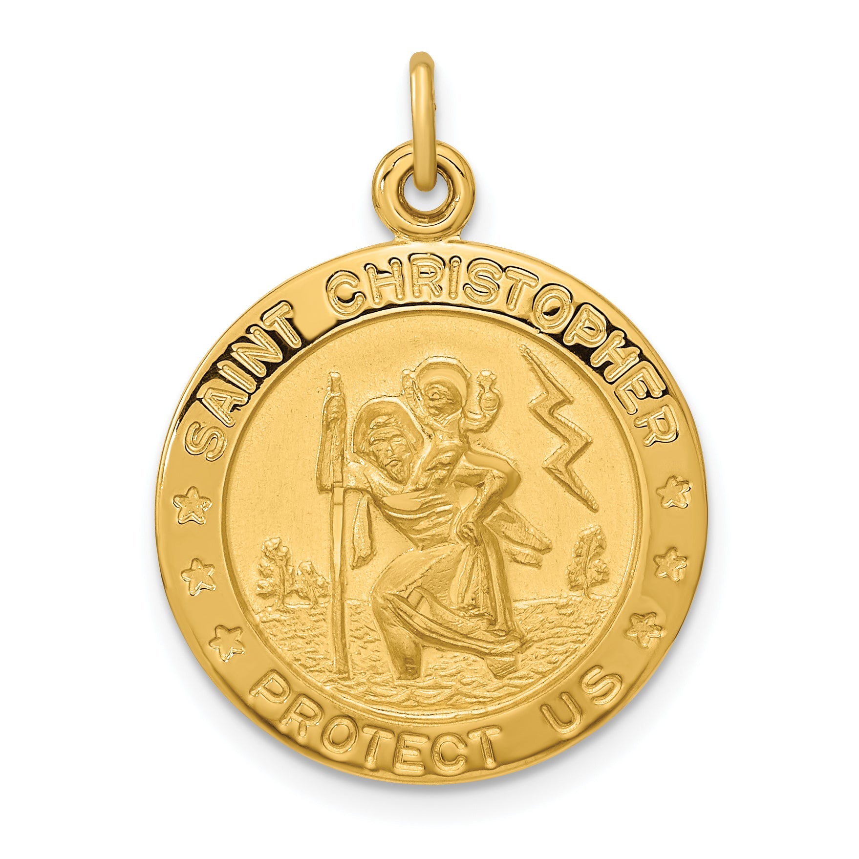 Sterlingsilber Vergoldet Poliert und Satiniert Saint Christopher Anhänger