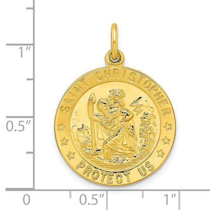Ss/vergoldet Sterlingsilber Goldfarben Poliert Massiv Saint Christopher Medaille Anhänger