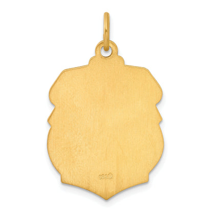 Ss/vergoldet Sterlingsilber Goldfarben Poliert Massiv Saint Michael Medaille Anhänger