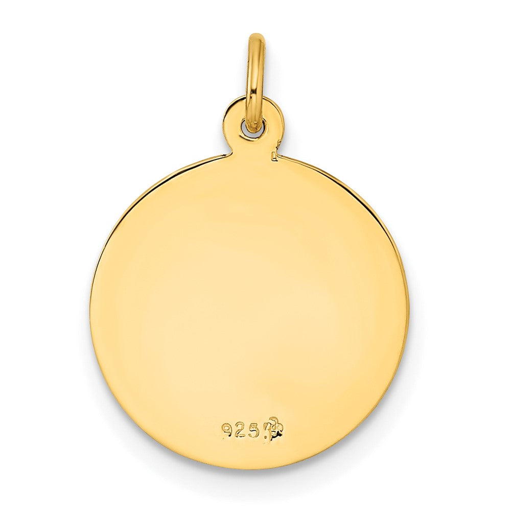 Ss/vergoldet Sterlingsilber Goldfarben Poliert Massiv Saint Christopher Medaille Anhänger