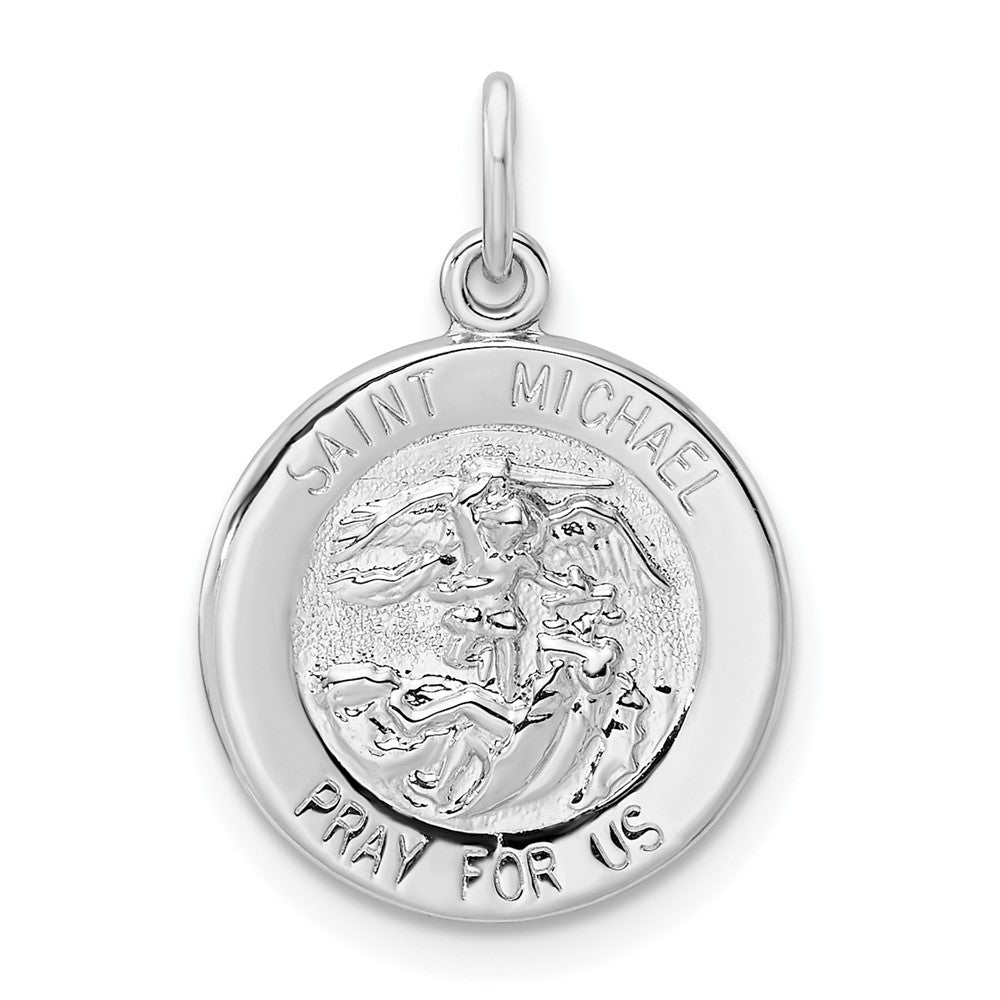 Sterlingsilber Rhodiniert Poliert Massiv Saint Michael Anhänger