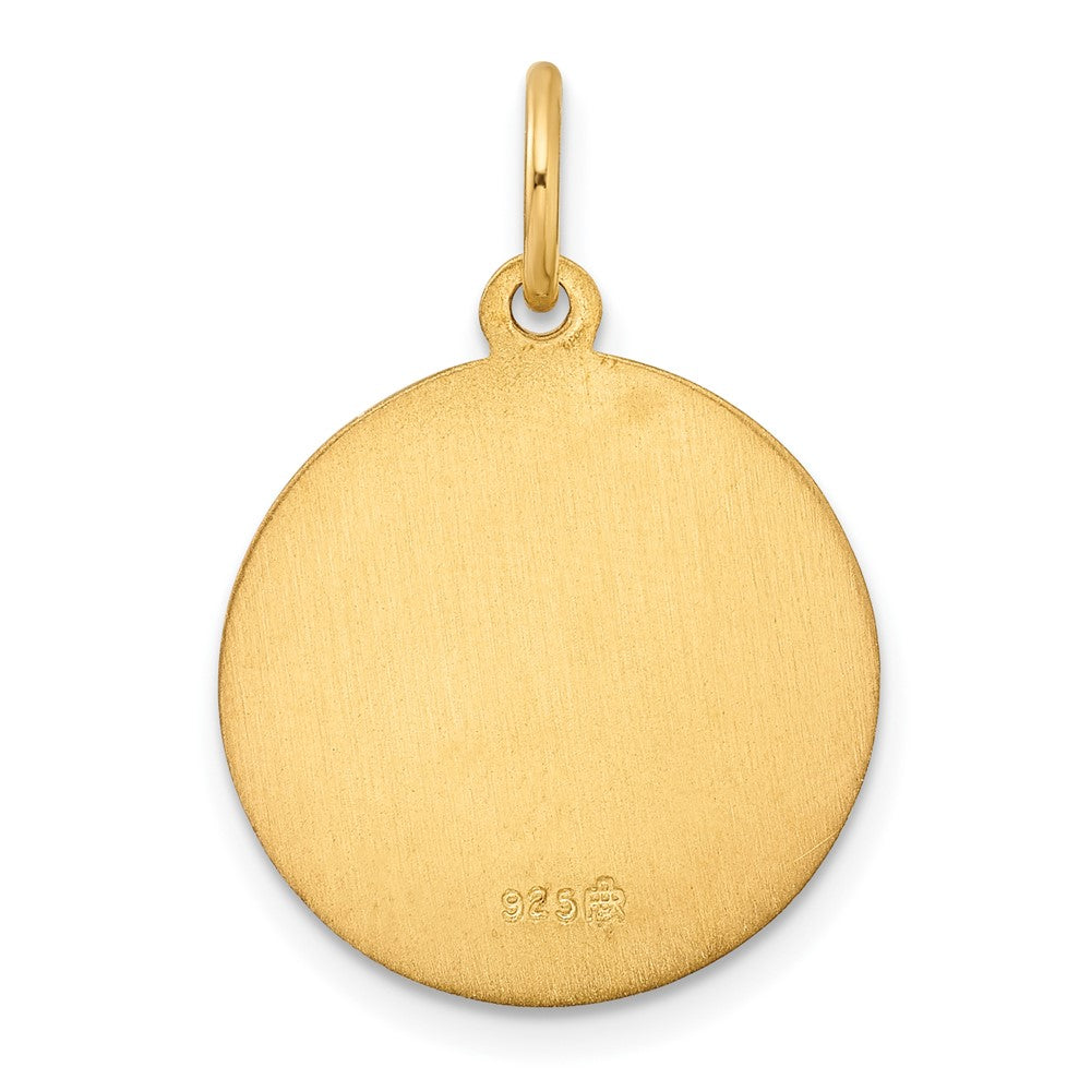 Ss/vergoldet Sterlingsilber Goldfarben Poliert Massiv Saint Michael Medaille Anhänger