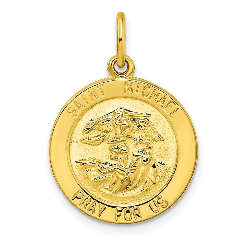 Ss/vergoldet Sterlingsilber Goldfarben Poliert Massiv Saint Michael Medaille Anhänger