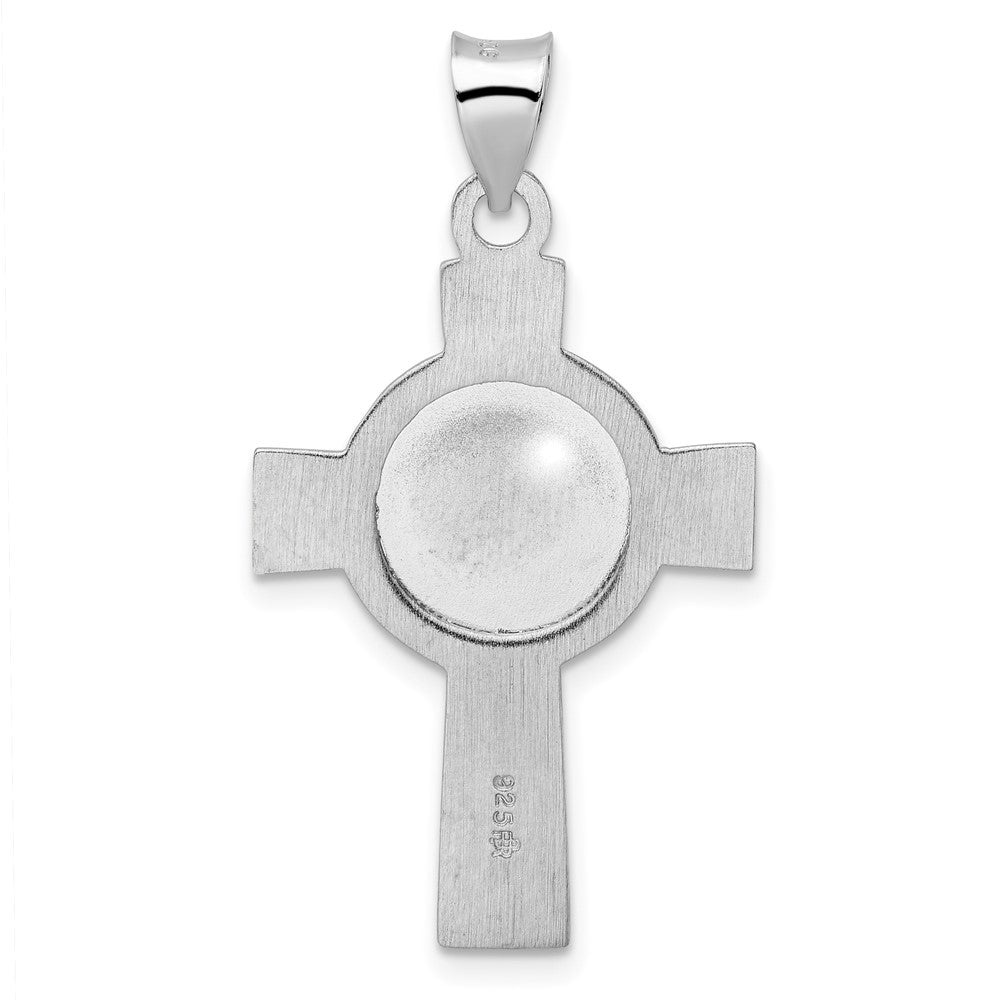 Sterlingsilber Rhodiniert Poliert Massiv St Michael Kreuz Anhänger