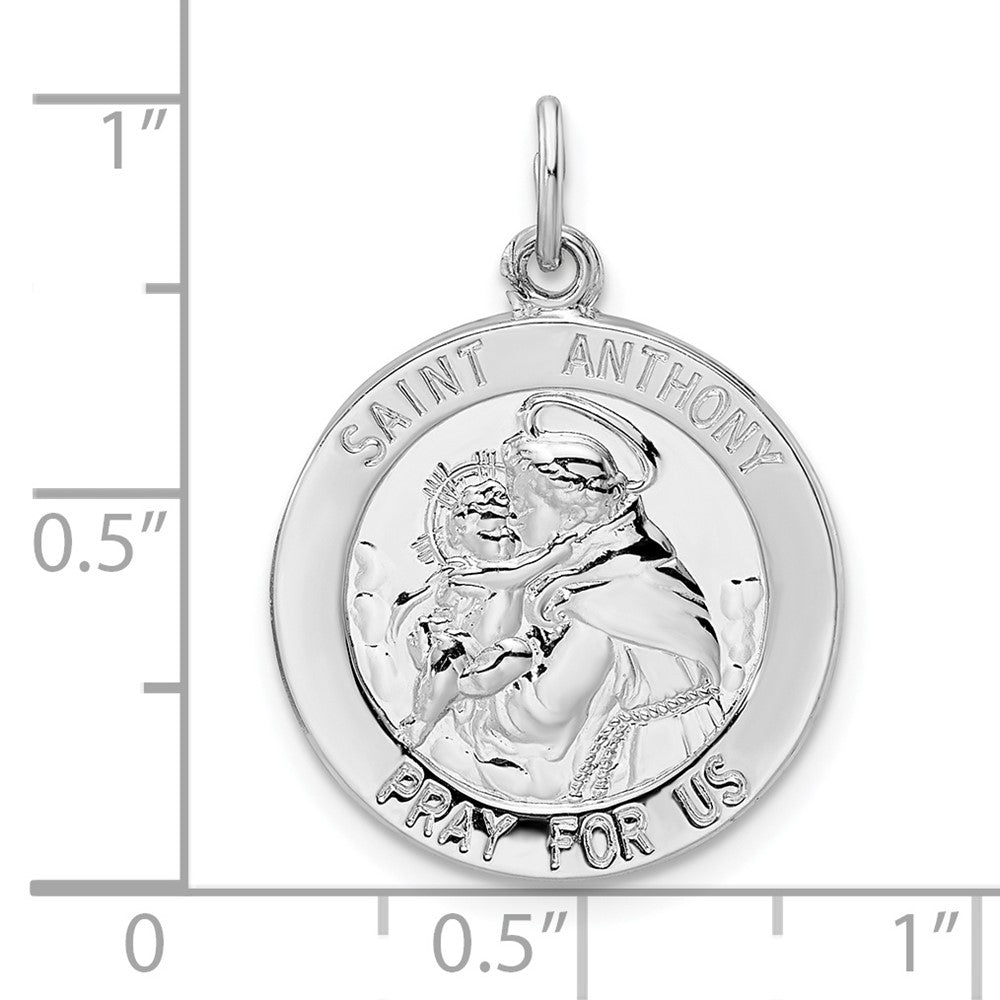 Sterlingsilber Rhodiniert Poliert Massiv Saint Anthony Anhänger