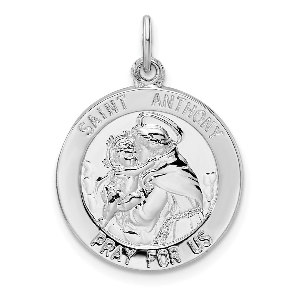 Sterlingsilber Rhodiniert Poliert Massiv Saint Anthony Anhänger