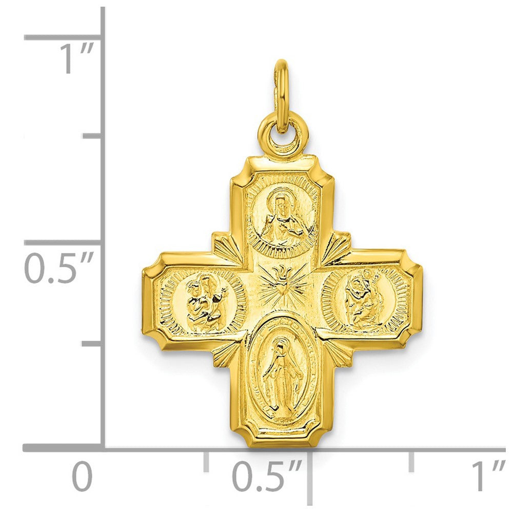 Ss/vergoldet Sterlingsilber Goldfarben Poliert Massiv Wundertätig Medaille Anhänger