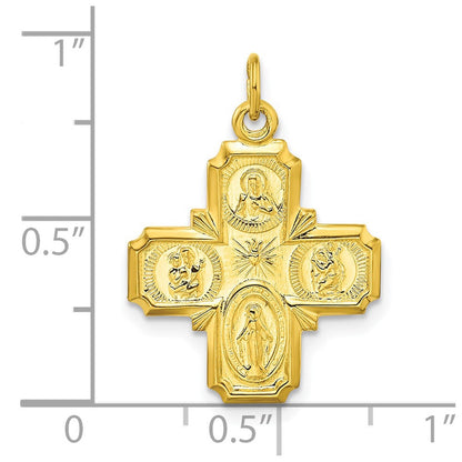 Ss/vergoldet Sterlingsilber Goldfarben Poliert Massiv Wundertätig Medaille Anhänger