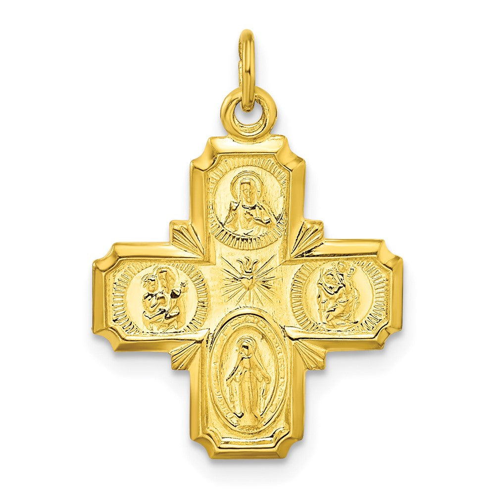 Ss/vergoldet Sterlingsilber Goldfarben Poliert Massiv Wundertätig Medaille Anhänger