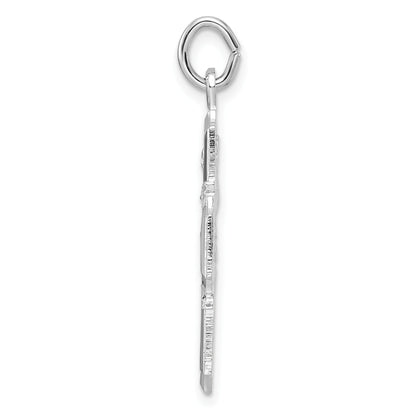 Sterlingsilber Rhodiniert Poliert Massiv Wundertätig Medaille Anhänger