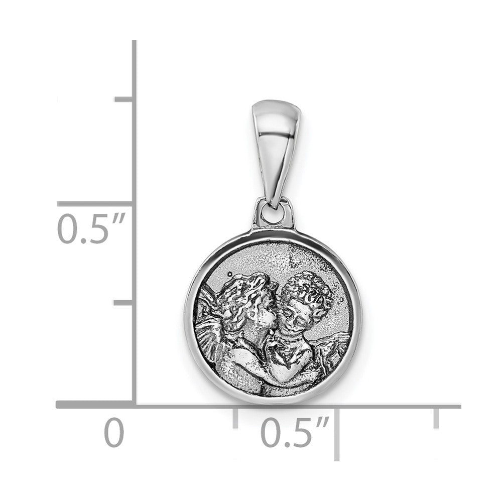 Sterlingsilber Rhodiniert Angels Kreis Anhänger