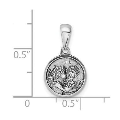 Sterlingsilber Rhodiniert Angels Kreis Anhänger
