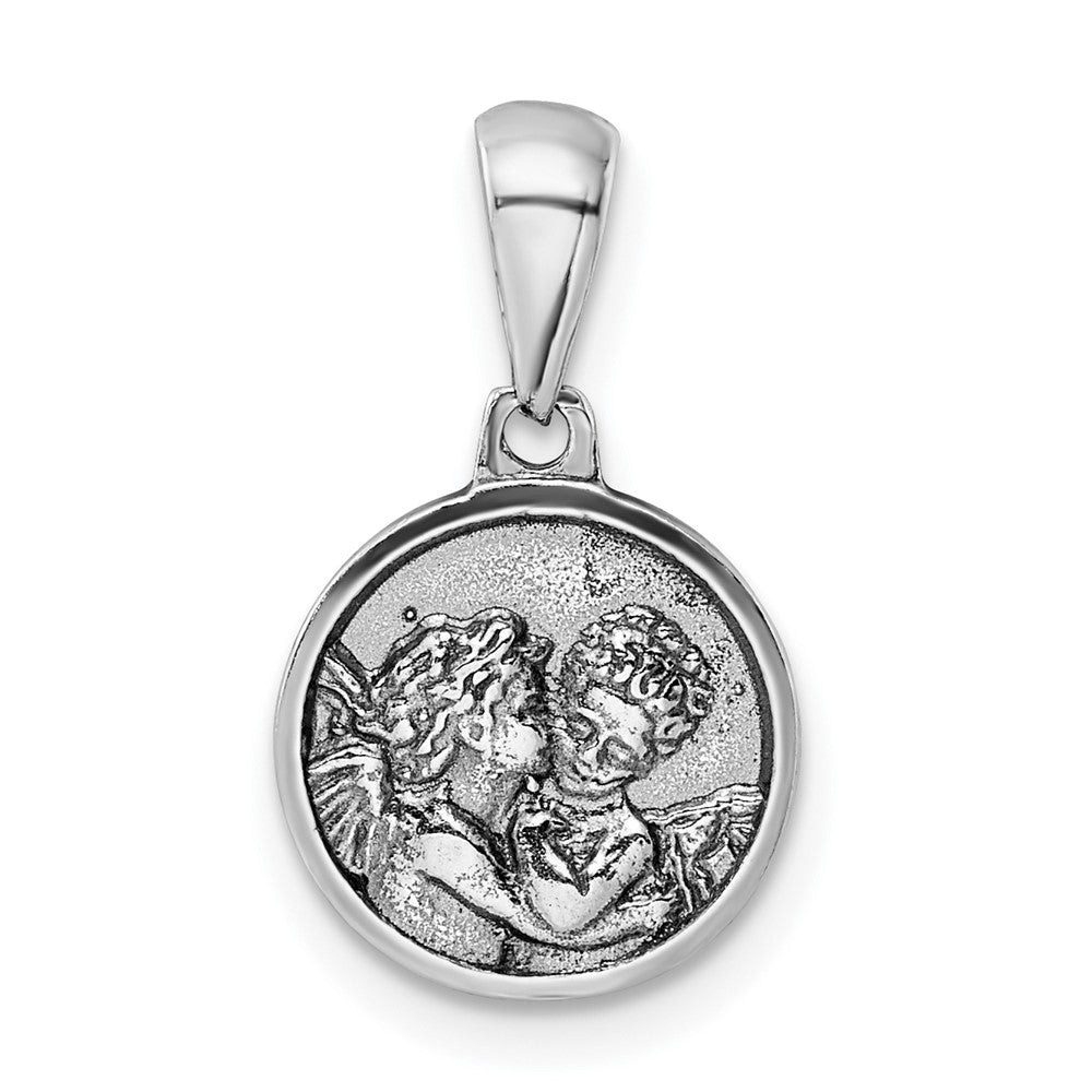 Sterlingsilber Rhodiniert Angels Kreis Anhänger
