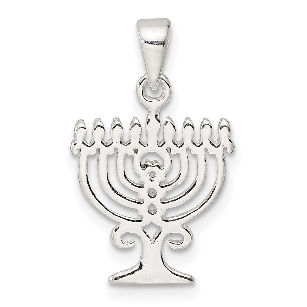 Sterlingsilber Poliert Menorah Anhänger