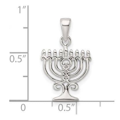 Sterlingsilber Poliert Menorah Anhänger