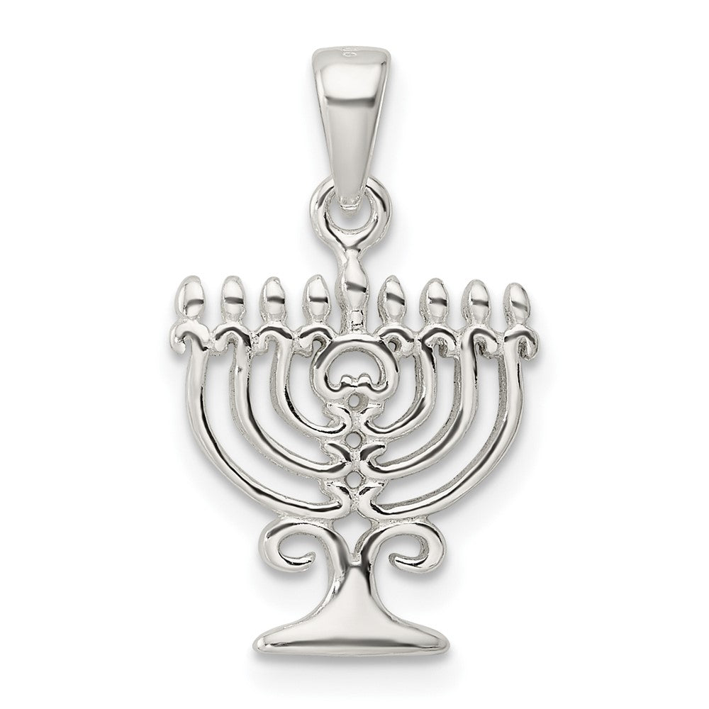 Sterlingsilber Poliert Menorah Anhänger