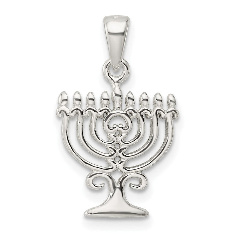 Sterlingsilber Poliert Menorah Anhänger