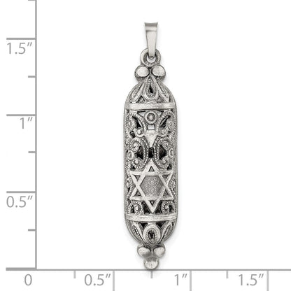 Sterlingsilber Massiv Antikisiert Mezuzah Anhänger