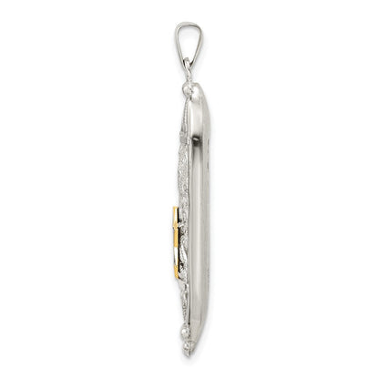 Sterlingsilber Poliert Massiv Mezuzah mit Emailliert Stern Of David Anhänger