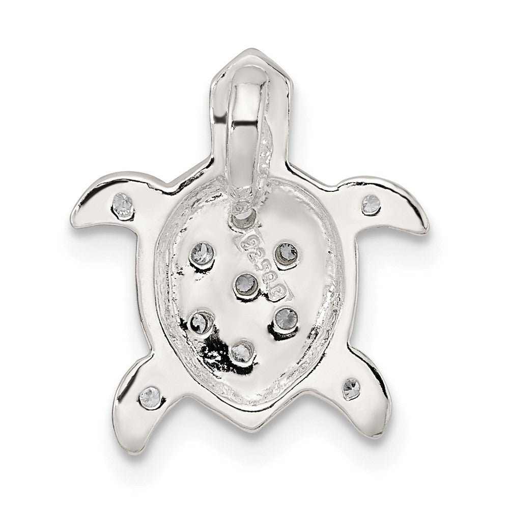 Sterlingsilber Poliert Zirkonia Schildkröte Kette Anhänger