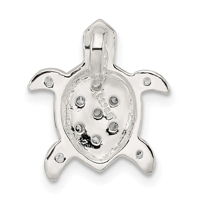 Sterlingsilber Poliert Zirkonia Schildkröte Kette Anhänger
