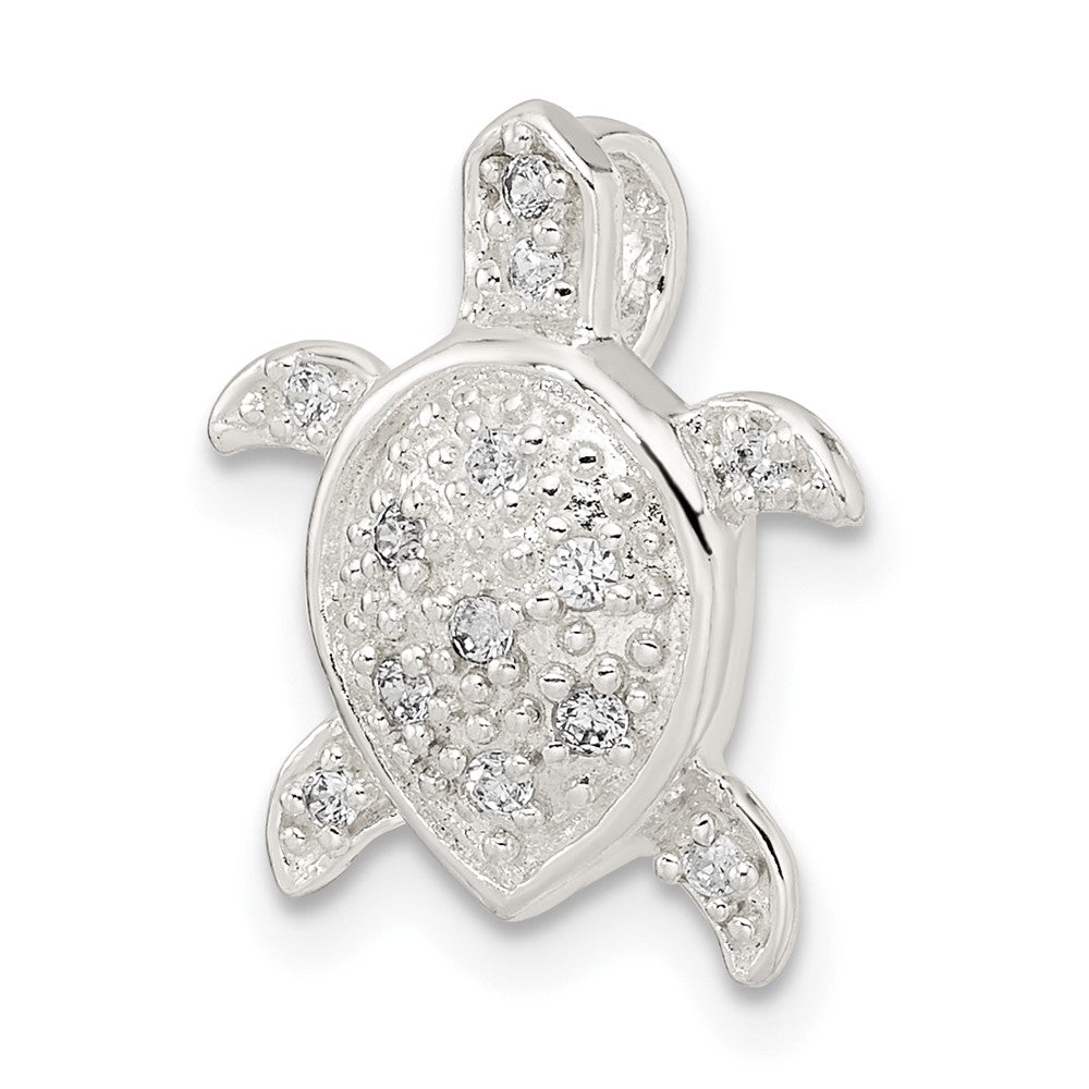 Sterlingsilber Poliert Zirkonia Schildkröte Kette Anhänger